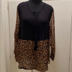 Mixed Fabric Blouse